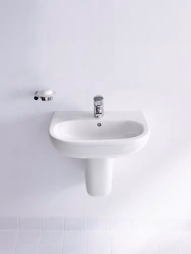 Waschtisch D-Code 550x430mm weiß 1 Hahnloch, mit Überlauf DURAVIT