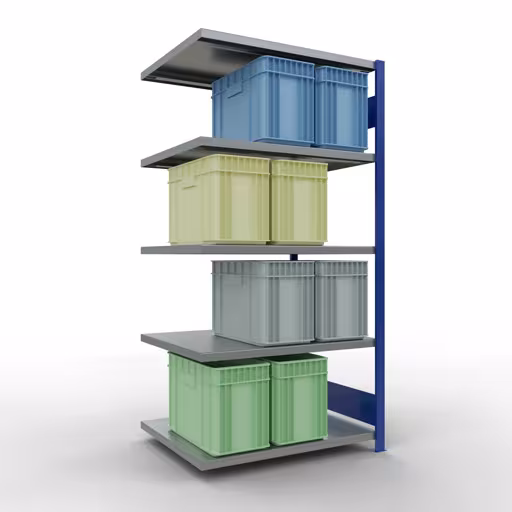 Anbauregal, Fachbodenregal Stecksystem MULTIplus250, 2000 x 1000 x 800 mm (HxBxT), 5 Fachböden, Längenriegel, RAL 5010 enzianblau/verzinkt aus der Kategorie Anbauregal mit der GTIN 4004514284327 Anbauregal, Fachbodenregal Stecksystem MULTIplus250, 2000 x 1000 x 800 mm (HxBxT), 5 Fachböden, Längenriegel, RAL 5010 enzianblau/verzinkt von der Marke Schulte Lagertechnik aus der Produktreihe Stecksystem