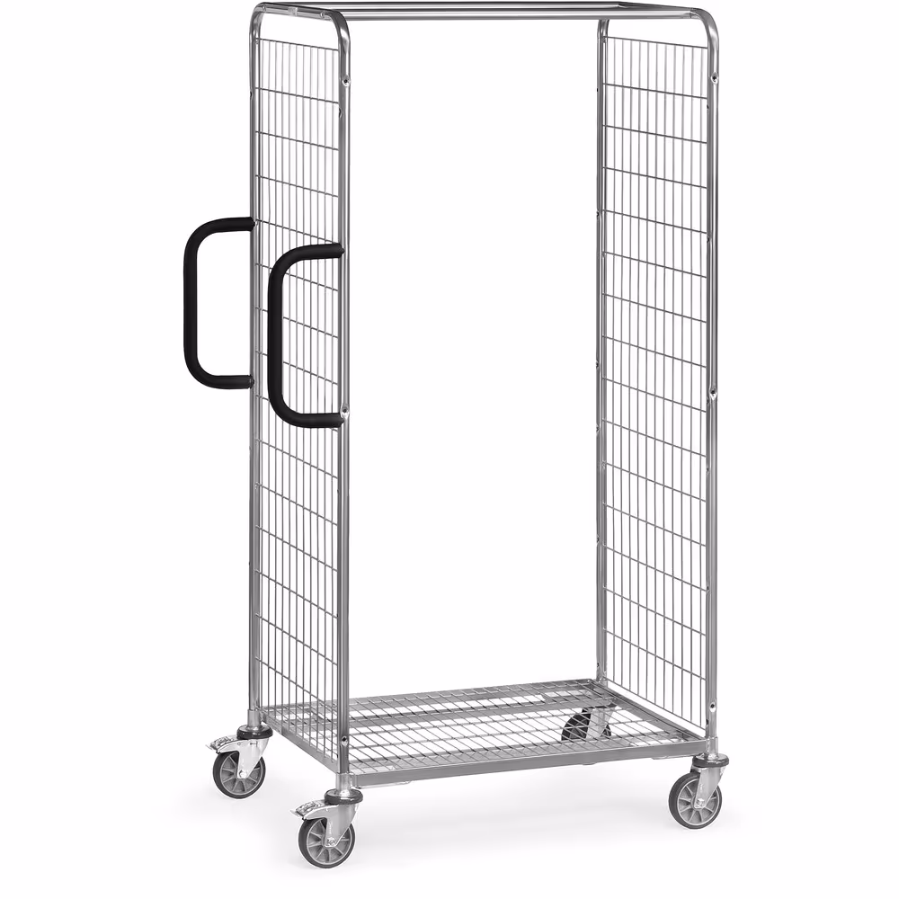 Kommissionierwagen komplett galvanisch glanzverzinkt, Stirnwände aus Stahlrohr mit eingeschweißtem Drahtschweißgitter von Fetra Kommissionierwagen komplett galvanisch glanzverzinkt, Stirnwände aus Stahlrohr mit eingeschweißtem Drahtschweißgitter aus der Kategorie Etagenwagen