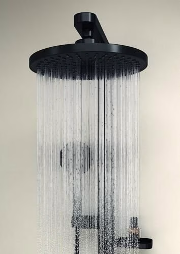 Detailbild 4010477 Ideal Standard CerathermAlu+ douchesysteem met douchethermostaat, 2 planchetten, handdouche met 2 functies en hoofddouche met 2 functies Silk Black