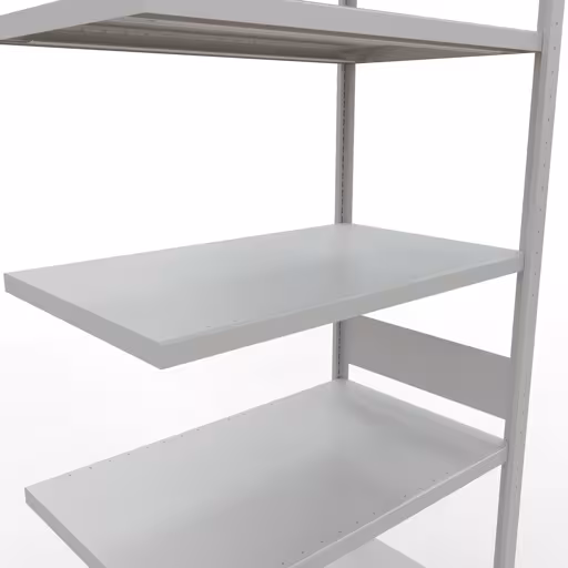 Anbauregal, Fachbodenregal Stecksystem MULTIplus330, 3000 x 1000 x 600 mm (HxBxT), 7 Fachböden, Längenriegel, RAL 7035 lichtgrau von Schulte Lagertechnik mit der Artikelnr. 33867-LR
