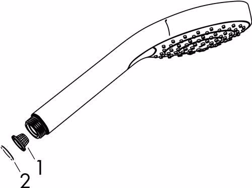 Technische Zeichnung 4010313 Hansgrohe Handbrause CROMA SELECT E VARIO Nennweite 15 weiß/chrom