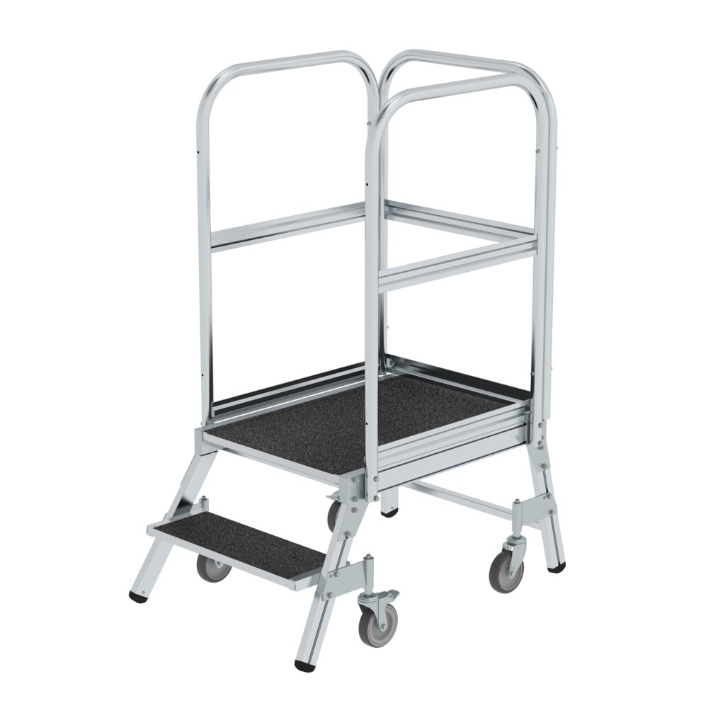 Munk Podesttreppe eins. begehbar mit Federrollen Korundbeschichtung R13 2 Stufen von Günzburger Steigtechnik Munk Podesttreppe eins. begehbar mit Federrollen Korundbeschichtung R13 aus der Kategorie Podesttreppen mit der Artikelnr. 054102, Krippe, Mobiliar, Bett für Säuglinge