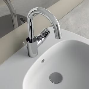 Ideal Standard Waschtischarmatur Ceraflex mit hohem Auslauf mit Ablaufgarnitur Ausladung 146 mm chrom