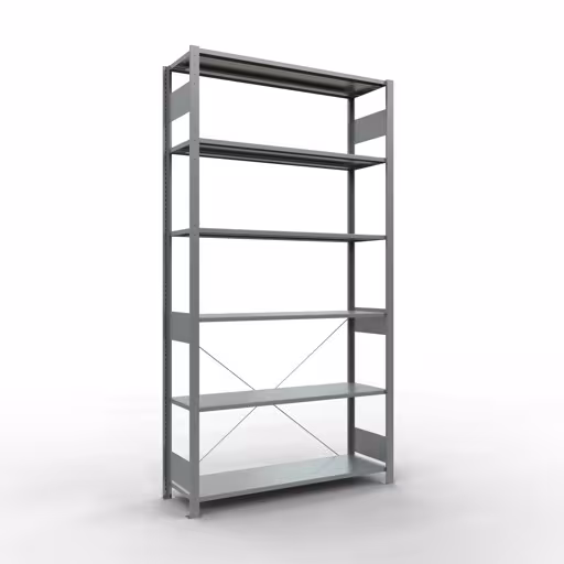Stecksystem Grundregal 2500x1300x400 mm, Typ 150 kg, verzinkt aus der Kategorie Grundregal mit der Artikelnummer 12741-130