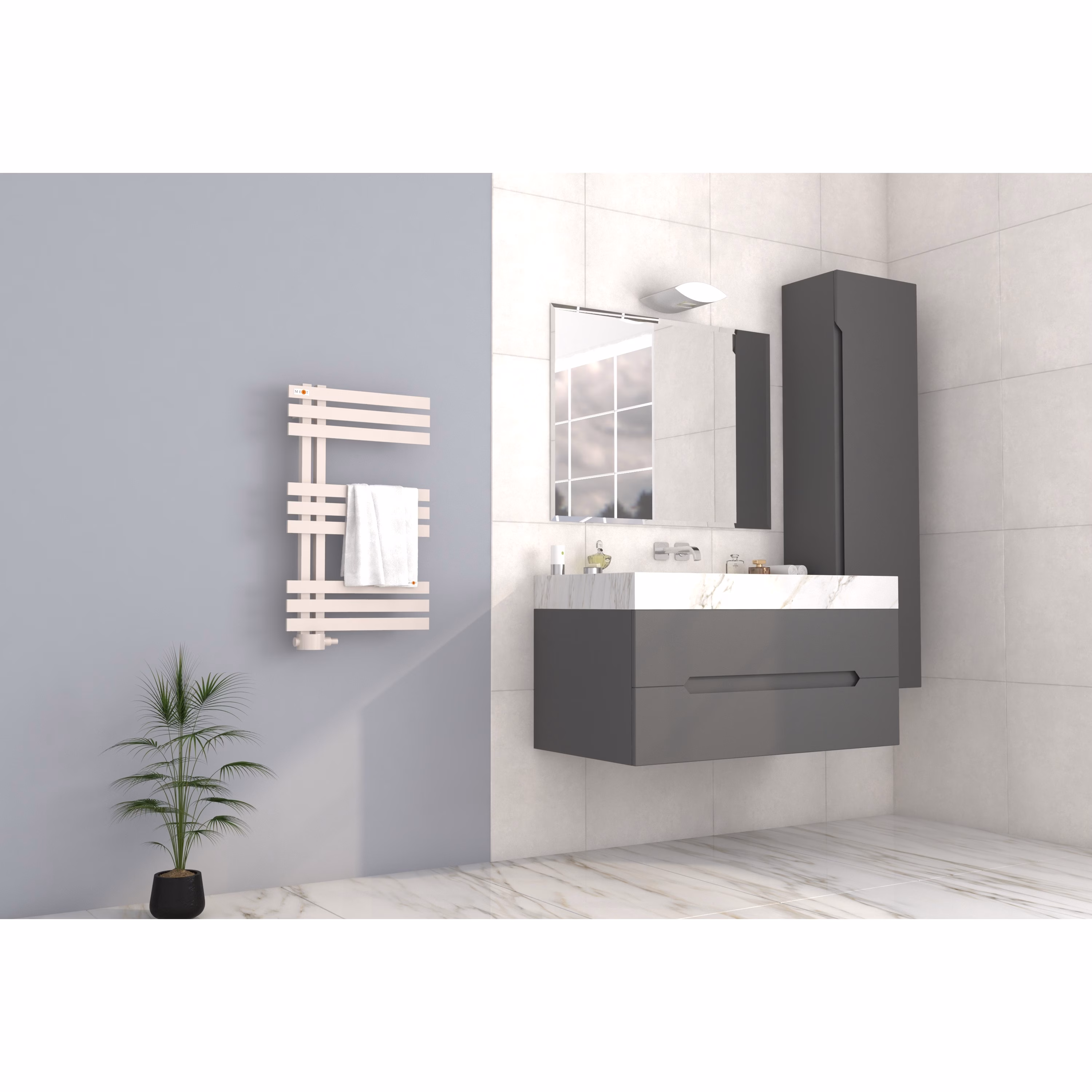 Radiatore da bagno Mert Design modello Elen, bianco, 500x800 mm del marchio Mert Radiatore per bagno Mert Design modello Elen, bianco, della categoria radiatori per bagno, con attacco laterale, con codice articolo 5-ELEN-50x080-W-M
