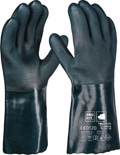 Chemikalienschutzhandschuh Pirat Größe 10 grün PVC EN388,EN ISO374-1 PSAIII PRO FIT aus der Kategorie Chemikalienschutzhandschuhe mit der Teilenummer 4000391270