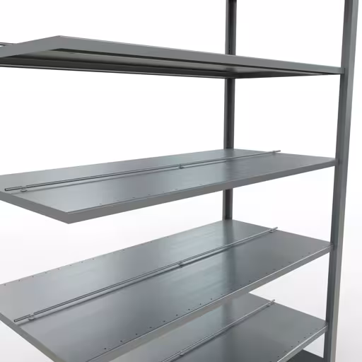 Abbildung Nr 12 des Artikels Anbauregal, Büro-Fachbodenregal Stecksystem MULTIplus150, 2300 x 1300 x 600 mm (HxBxT), 7 Fachböden, Längenriegel, verzinkt, mit Mittelanschlag aus der Produktgruppe Büroregale von der Marke Schulte Lagertechnik