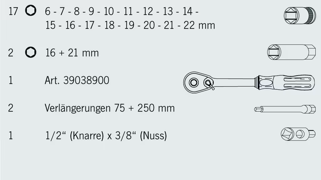 3/8" PROJAHN professional Steckschlüssel-Koffer 23-teilig von der Marke PROJAHN aus der Produktreihe Handwerkzeuge
