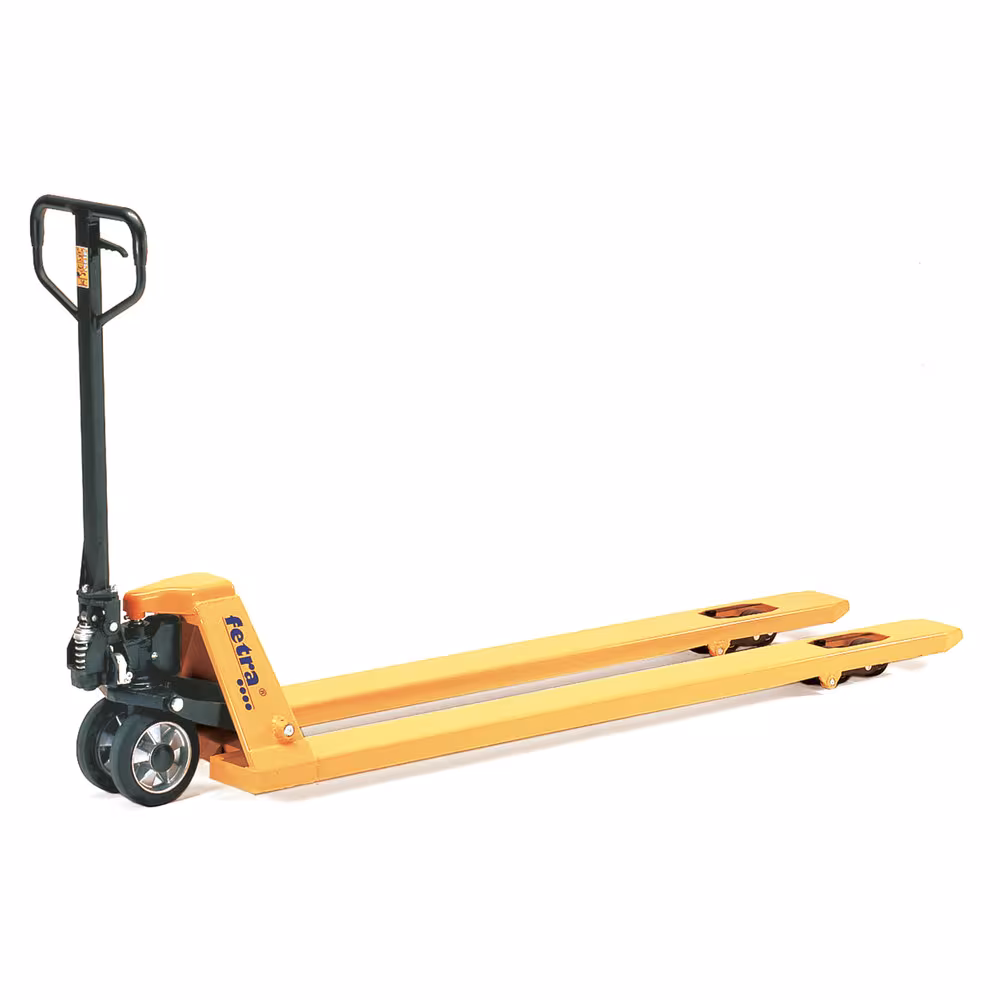 Gabelhubwagen Rahmen und Gabeln in verwindungsfreier Schalenbauweise, gelb pulverbeschichtet, Hydraulische Handpumpe wartungsfrei gelagert Typ Gabellänge: 2000 mm aus der Kategorie Hubwagen/Hubgeräte mit der Artikelnr. 2116-20