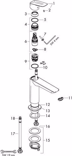 Hansgrohe Einhebel-Waschtischmischer LOGIS 110 ohne Ablaufgarnitur chrom