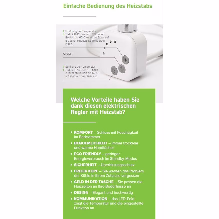 Ohne Text 3966214 MERT Elektro-Badheizkörper verchromt, gerade, 600x1200 mm mit MERT KMX1 Regler mit Heizstab 400 Watt