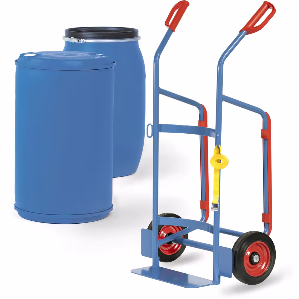 Fasskarre 2080 Bereifung Vollgummi von der Marke Fetra Fasskarre für Kunststofffässer für den Transport von Kunststoff-Fässern mit 120-220 Liter Inhalt Typ Bereifung: Vollgummi aus der Kategorie Karren mit der Artikelnr. 2080