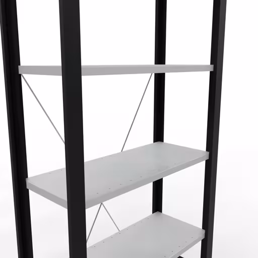 Abbildung Nr 12 des Artikels Grundregal, Büro-Fachbodenregal Stecksystem MULTIplus85, 2000 x 750 x 300 mm (HxBxT), 6 Fachböden, Kreuzstrebe, ohne Anschlagleiste, schwarz/lichtgrau aus der Produktgruppe Büroregale von der Marke Schulte Lagertechnik