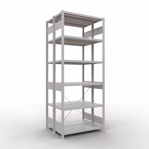 Grundregal, Doppelregal, Fachbodenregal Stecksystem MULTIplus250, 2500 x 1000 x (2x400) mm (HxBxT), 2x6 Fachböden, Kreuzstrebe, RAL 7035 lichtgrau von der Marke Schulte Lagertechnik Grundregal, Doppelregal, Fachbodenregal Stecksystem MULTIplus250, 2500 x 1000 x (2x400) mm (HxBxT), 2x6 Fachböden, Kreuzstrebe, RAL 7035 lichtgrau aus der Kategorie Doppelregale mit der Artikelnummer 32141-G