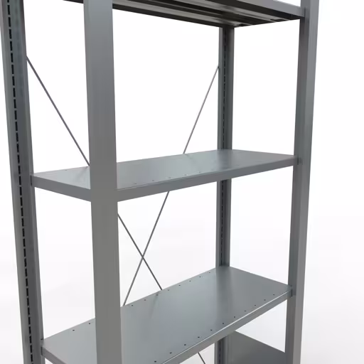Abbildung Nr 13 des Artikels Grundregal, Büro-Fachbodenregal Stecksystem MULTIplus85, 1800 x 750 x 300 mm (HxBxT), 5 Fachböden, Kreuzstrebe, verzinkt, ohne Anschlagleiste aus der Produktgruppe Büroregale von der Marke Schulte Lagertechnik