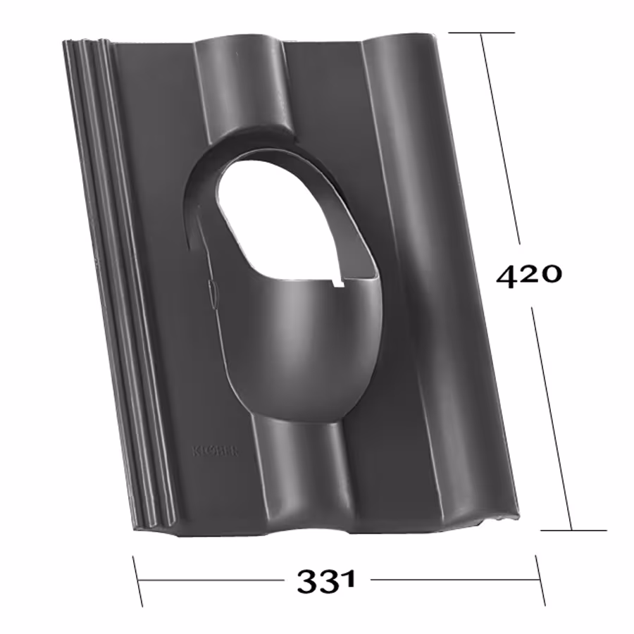 Venduct passgenaue Grundplatte DN 110 für Dachsteine passend für BMI Braas Frankfurter Pfanne schwarz von der Marke Klöber Venduct passgenaue Grundplatte DN 110 für Dachsteine Typ Farbe: Schwarz (Klöber Standardfarbe) aus der Kategorie Steildachdurchgänge mit der Artikelnr. KE0001-3-0450