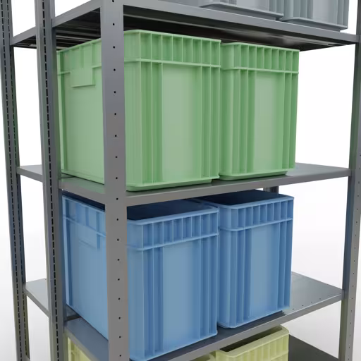 Produktbild Nr 13 des Artikels Grundregal, Doppelregal, Fachbodenregal Stecksystem MULTIplus150, 2000 x 1000 x (2x400) mm (HxBxT), 2x5 Fachböden, Längenriegel, verzinkt Abbildung Nr 13 des Artikels Grundregal, Doppelregal, Fachbodenregal Stecksystem MULTIplus150, 2000 x 1000 x (2x400) mm (HxBxT), 2x5 Fachböden, Längenriegel, verzinkt aus der Produktgruppe Fachbodenregale von der Marke Schulte Lagertechnik