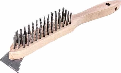 Drahtbürste mit Schaber Länge 290mm 0,35mm Stahldraht glatt 4-reihig LESSMANN aus der Kategorie Handbürsten und Drahtbürsten mit der Teilenummer 4000840536