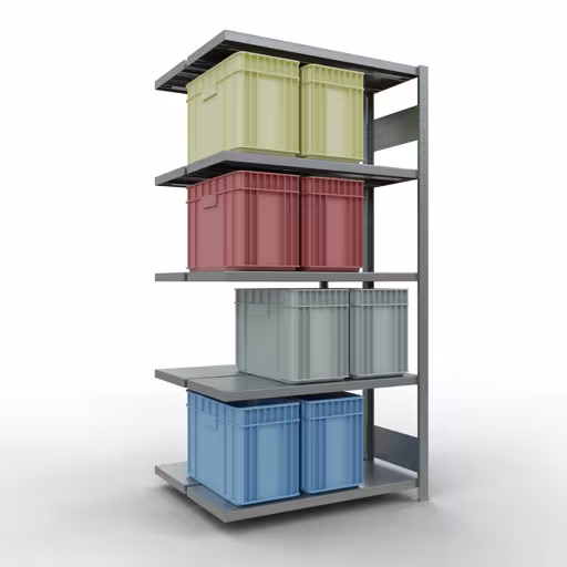 Anbauregal, Doppelregal, Fachbodenregal Stecksystem MULTIplus250, 2000 x 1000 x (2x400) mm (HxBxT), 2x5 Fachböden, Längenriegel, verzinkt aus der Kategorie Doppelregale mit der GTIN 4004514262042 Anbauregal, Doppelregal, Fachbodenregal Stecksystem MULTIplus250, 2000 x 1000 x (2x400) mm (HxBxT), 2x5 Fachböden, Längenriegel, verzinkt von der Marke Schulte Lagertechnik aus der Produktreihe Fachbodenregale