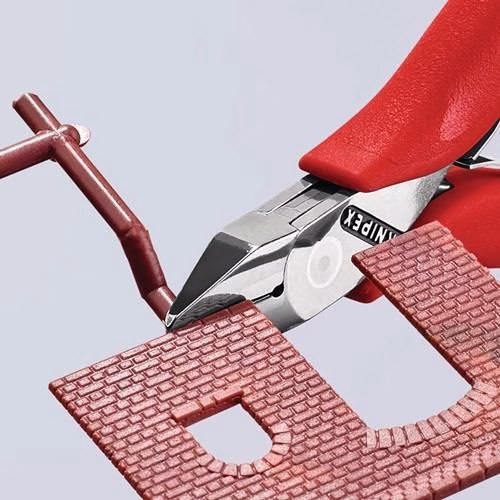 Detailbild 4005648 Elektronische zijsnijtang, lengte 115 mm, vorm 2, geen afschuining, kunststof coating, KNIPEX