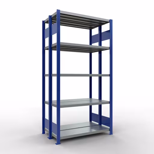 Grundregal, Doppelregal, Fachbodenregal Stecksystem MULTIplus250, 2000 x 1000 x (2x300) mm (HxBxT), 2x5 Fachböden, Längenriegel, RAL 5010 enzianblau von der Marke Schulte Lagertechnik Grundregal, Doppelregal, Fachbodenregal Stecksystem MULTIplus250, 2000 x 1000 x (2x300) mm (HxBxT), 2x5 Fachböden, Längenriegel, RAL 5010 enzianblau aus der Kategorie Doppelregale mit der Artikelnummer 33230-B