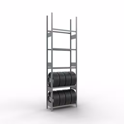 Produktbild Nr 7 des Artikels Grundregal, Räder-/Reifenregal, 3500 x 1050 x 400 mm, verzinkt, 5 Lagerebenen á 150 kg Fachlast pro Ebene Abbildung Nr 7 des Artikels Grundregal, Räder-/Reifenregal, 3500 x 1050 x 400 mm, verzinkt, 5 Lagerebenen á 150 kg Fachlast pro Ebene aus der Produktgruppe Fachbodenregale von der Marke Schulte Lagertechnik