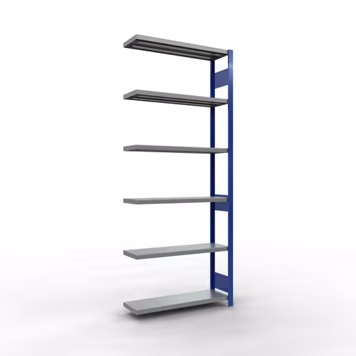 Anbauregal, Fachbodenregal Stecksystem MULTIplus330, 2500 x 1000 x 300 mm (HxBxT), 6 Fachböden, Längenriegel, RAL 5010 enzianblau/verzinkt von der Marke Schulte Lagertechnik Anbauregal, Fachbodenregal Stecksystem MULTIplus330, 2500 x 1000 x 300 mm (HxBxT), 6 Fachböden, Längenriegel, RAL 5010 enzianblau/verzinkt aus der Kategorie Anbauregal mit der Artikelnummer 13936-LR-B