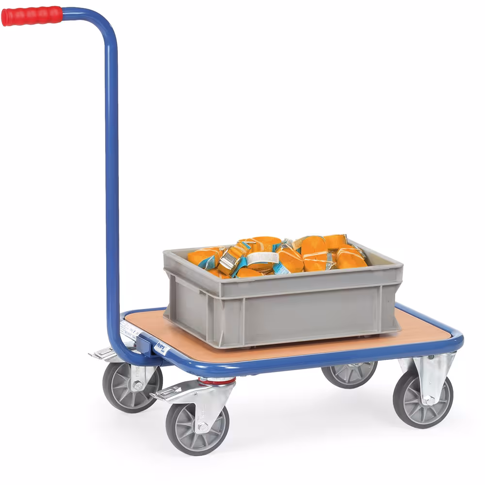Griffroller 1161 - Holzboden Griffroller aus Stahlrohr geschweißt, pulverbeschichtet brillantblau RAL 5007 von Fetra aus der Kategorie Transportsysteme