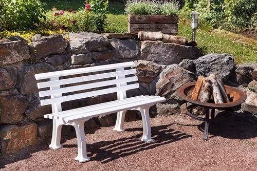 Bank Ibiza Länge 1200 x Breite 540 x Höhe 740 mm 2-Sitzer Kunststoff weiß BLOME