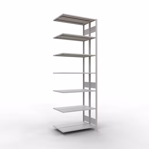 Anbauregal, Doppelregal, Fachbodenregal Stecksystem MULTIplus150, 3000 x 1000 x (2x300) mm (HxBxT), 2x7 Fachböden, Längenriegel, RAL 7035 lichtgrau von der Marke Schulte Lagertechnik Anbauregal, Doppelregal, Fachbodenregal Stecksystem MULTIplus150, 3000 x 1000 x (2x300) mm (HxBxT), 2x7 Fachböden, Längenriegel, RAL 7035 lichtgrau aus der Kategorie Doppelregale mit der Artikelnummer 33137