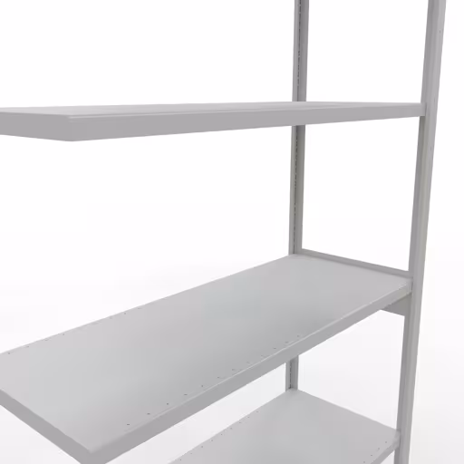 Abbildung Nr 11 des Artikels Anbauregal, Fachbodenregal Stecksystem MULTIplus250, 3000 x 1300 x 500 mm (HxBxT), 7 Fachböden, Längenriegel, RAL 7035 lichtgrau aus der Produktgruppe Stecksystem von der Marke Schulte Lagertechnik