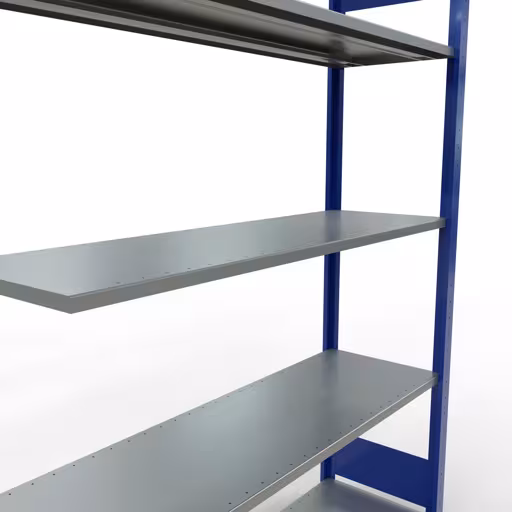 Anbauregal, Fachbodenregal Stecksystem MULTIplus150, 2000 x 1300 x 400 mm (HxBxT), 5 Fachböden, Längenriegel, RAL 5010 enzianblau/verzinkt mit der GTIN 4004514280121 Anbauregal, Fachbodenregal Stecksystem MULTIplus150, 2000 x 1300 x 400 mm (HxBxT), 5 Fachböden, Längenriegel, RAL 5010 enzianblau/verzinkt von Schulte Lagertechnik mit der Artikelnr. 12745-130-LR-B