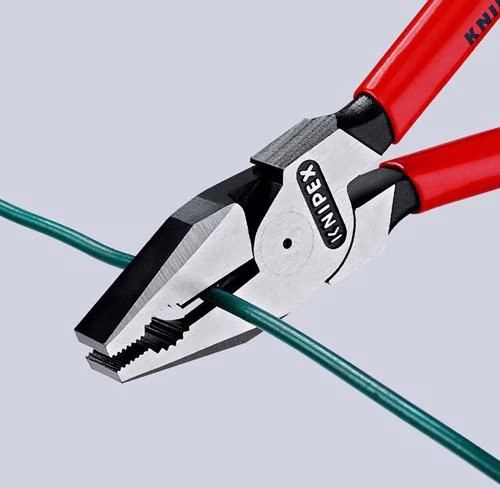 Kraftkombizange Länge 180mm poliert Kunststoff-Überzug KNIPEX