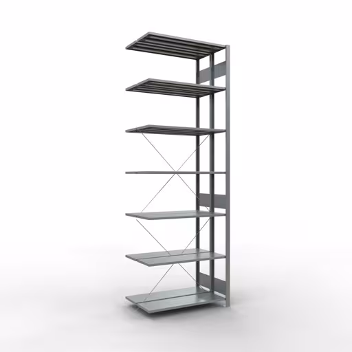 Anbauregal, Doppelregal, Fachbodenregal Stecksystem MULTIplus150, 3000 x 1000 x (2x600) mm (HxBxT), 2x7 Fachböden, Kreuzstrebe, verzinkt von der Marke Schulte Lagertechnik Anbauregal, Doppelregal, Fachbodenregal Stecksystem MULTIplus150, 3000 x 1000 x (2x600) mm (HxBxT), 2x7 Fachböden, Kreuzstrebe, verzinkt aus der Kategorie Doppelregale mit der Artikelnummer 13737