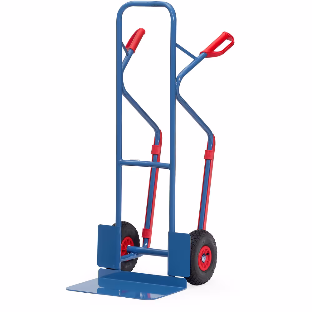 Stapelkarre B1331L Bereifung Luft von der Marke Fetra Stapelkarre Gleitkufen Stahlrohr-Stapelkarre mit Stahlblechschaufel, stabile Schweißkonstruktion, pulverbeschichtet blau RAL 5007, Sicherheitsgriffe Typ Bereifung: Luft aus der Kategorie Karren mit der Artikelnr. B1331L