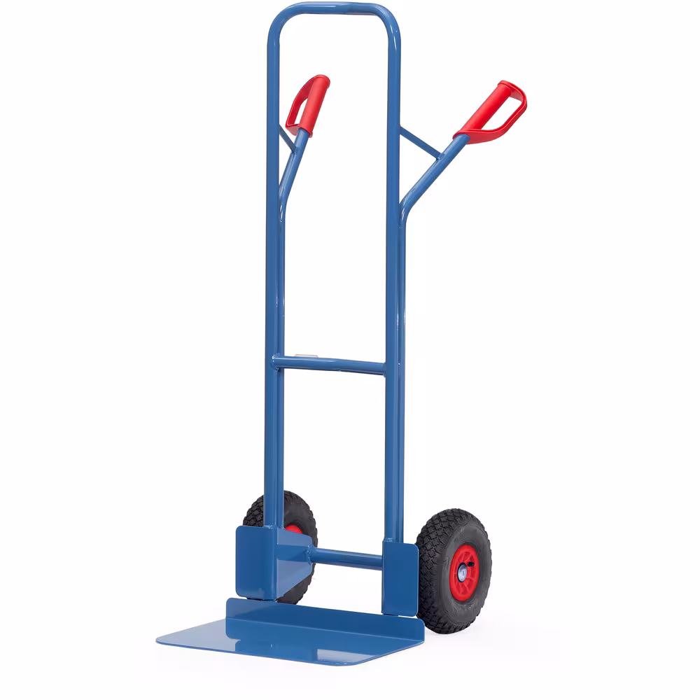 Stapelkarre 1300 mm Stahlrohr-Stapelkarre mit Stahlblechschaufel, stabile Schweißkonstruktion, pulverbeschichtet, blau, RAL 5007 aus der Kategorie Karren
