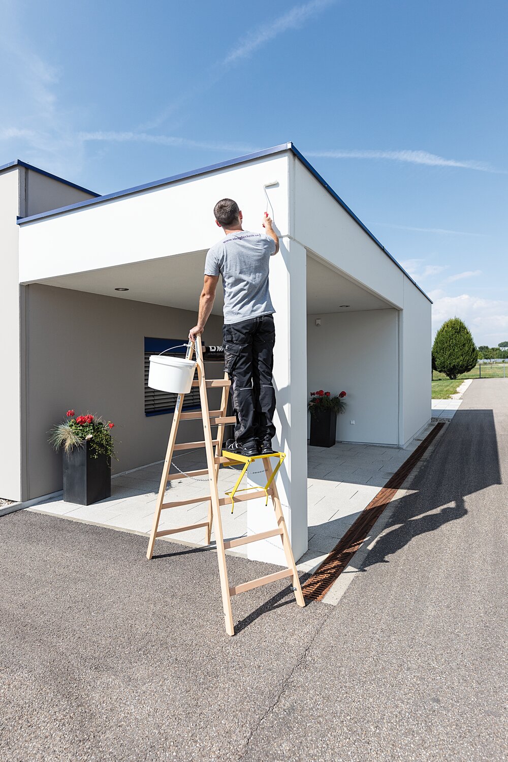 Munk Sprossen-Stehleiter Holz 2x4 Sprossen