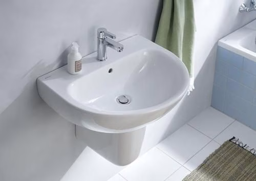 Waschtisch Renova mit Hahnloch, mit Überlauf 600 x 480 mm weiß GEBERIT