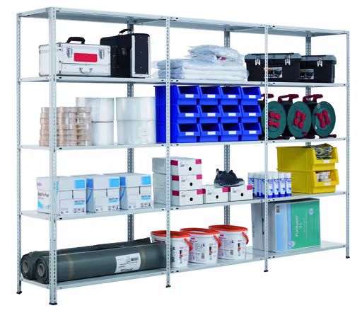 Grundregal, Fachbodenregal Schraubsystem MULTIplus150, 3000 x 750 x 400 mm (HxBxT), verzinkt, 7 Fachböden von der Marke Schulte Lagertechnik Grundregal, Fachbodenregal Schraubsystem MULTIplus150, 3000 x 750 x 400 mm (HxBxT), verzinkt, 7 Fachböden aus der Kategorie Grundregal mit der Artikelnummer 10742-75