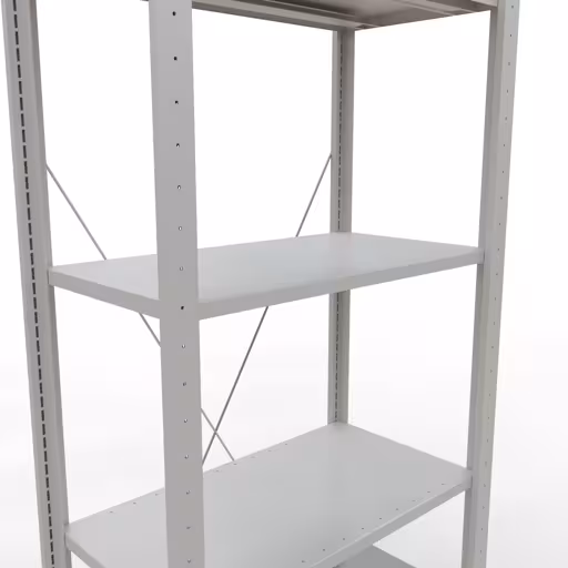 Zusatzbild des Artikels Grundregal, Fachbodenregal Stecksystem MULTIplus150, 2000 x 750 x 400 mm (HxBxT), 5 Fachböden, Kreuzstrebe, RAL 7035 lichtgrau Zusatzbild des Artikels Grundregal, Fachbodenregal Stecksystem MULTIplus150, 2000 x 750 x 400 mm (HxBxT), 5 Fachböden, Kreuzstrebe, RAL 7035 lichtgrau aus Grundregal