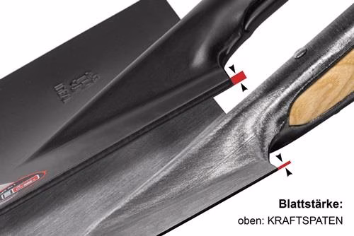 Kraftspaten 280x190/180mm Größe 2 Stahlrohrstiel mit Hartholzknauf IDEAL