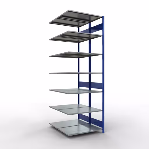 Anbauregal, Doppelregal, Fachbodenregal Stecksystem MULTIplus150, 3000 x 1000 x (2x600) mm (HxBxT), 2x7 Fachböden, Längenriegel, RAL 5010 enzianblau von der Marke Schulte Lagertechnik Anbauregal, Doppelregal, Fachbodenregal Stecksystem MULTIplus150, 3000 x 1000 x (2x600) mm (HxBxT), 2x7 Fachböden, Längenriegel, RAL 5010 enzianblau aus der Kategorie Doppelregale mit der Artikelnummer 33167-B