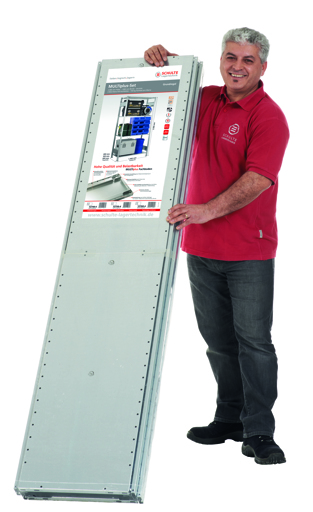 Grundregal, Fachbodenregal Stecksystem MULTIplus150-Set, 2000 x 1000 x 500 mm (HxBxT), 4 Fachböden, Kreuzstrebe, verzinkt von Schulte Lagertechnik mit der Artikelnr. 12750-4