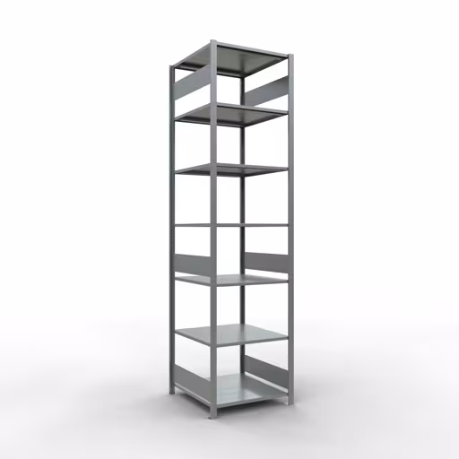 Grundregal, Fachbodenregal Stecksystem MULTIplus150, 3000 x 750 x 800 mm (HxBxT), 7 Fachböden, Längenriegel, verzinkt von der Marke Schulte Lagertechnik aus der Produktreihe Stecksystem
