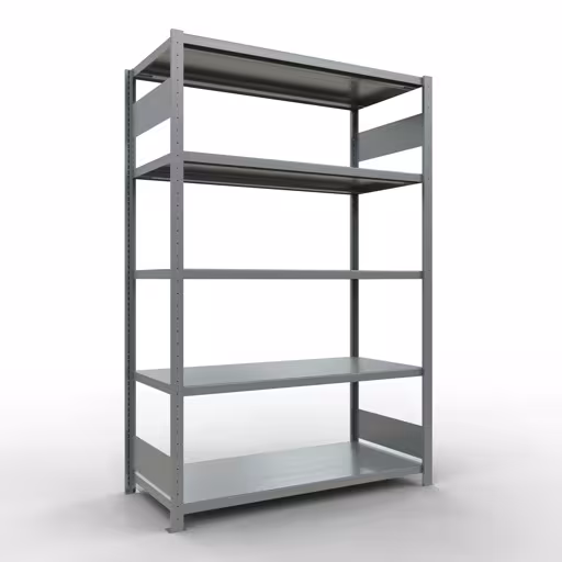 Abbildung Nr 12 des Artikels Grundregal, Fachbodenregal Stecksystem MULTIplus250, 2000 x 1300 x 600 mm (HxBxT), 5 Fachböden, Längenriegel, verzinkt aus der Produktgruppe Stecksystem von der Marke Schulte Lagertechnik