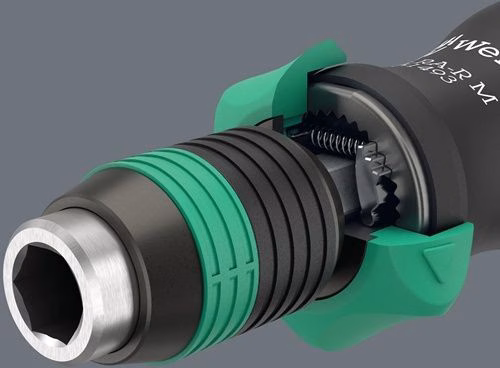 Bithandhalter 838 RA-R M 1/4 ″ mit Rapidaptor Schnellwechselfutter Komfort Plus Griff WERA