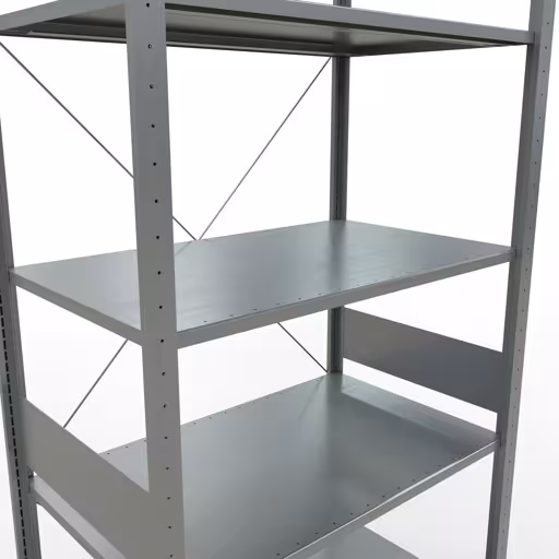 Grundregal, Fachbodenregal Stecksystem MULTIplus85, 3000 x 1000 x 600 mm (HxBxT), 7 Fachböden, Kreuzstrebe, verzinkt von Schulte Lagertechnik aus der Kategorie Stecksystem