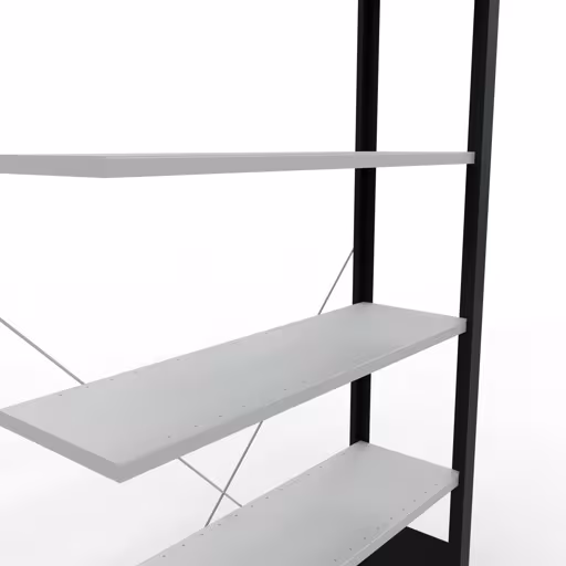 Abbildung Nr 12 des Artikels Anbauregal, Büro-Fachbodenregal Stecksystem MULTIplus85, 2000 x 1000 x 300 mm (HxBxT), 6 Fachböden, Kreuzstrebe, ohne Anschlagleiste, schwarz/lichtgrau aus der Produktgruppe Büroregale von der Marke Schulte Lagertechnik