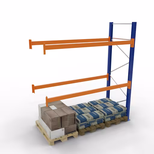 Palettenanbauregal 1 Feld 2700 mm - 3000x1100mm,HxT,4 Holme (3000kg) von Schulte Lagertechnik aus der Kategorie Palettenregale